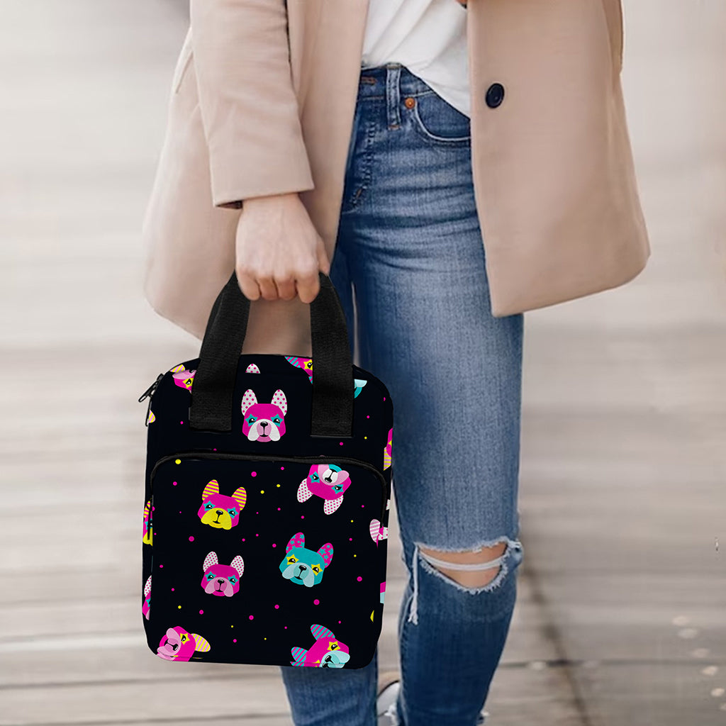 Colorful French Bulldog Print Bible Tote Bag