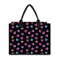 Colorful French Bulldog Print Canvas Tote Bag