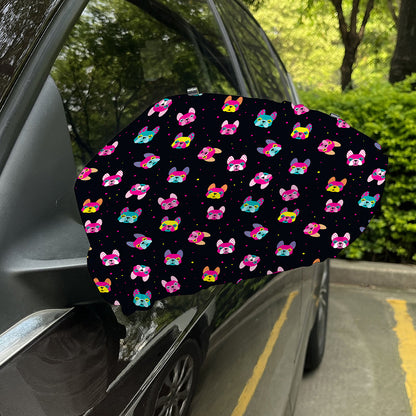 Colorful French Bulldog Print Car Side Mirror Covers