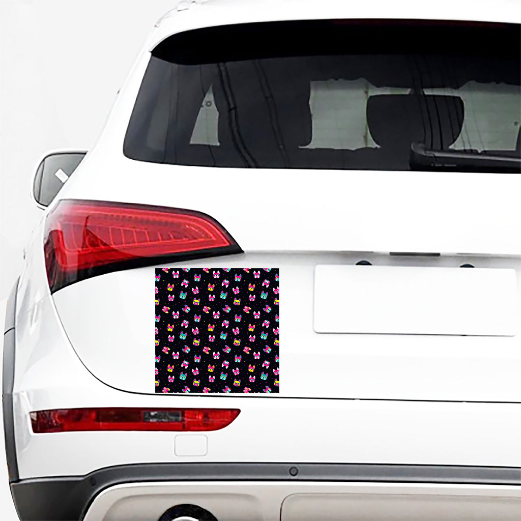Colorful French Bulldog Print Car Sticker