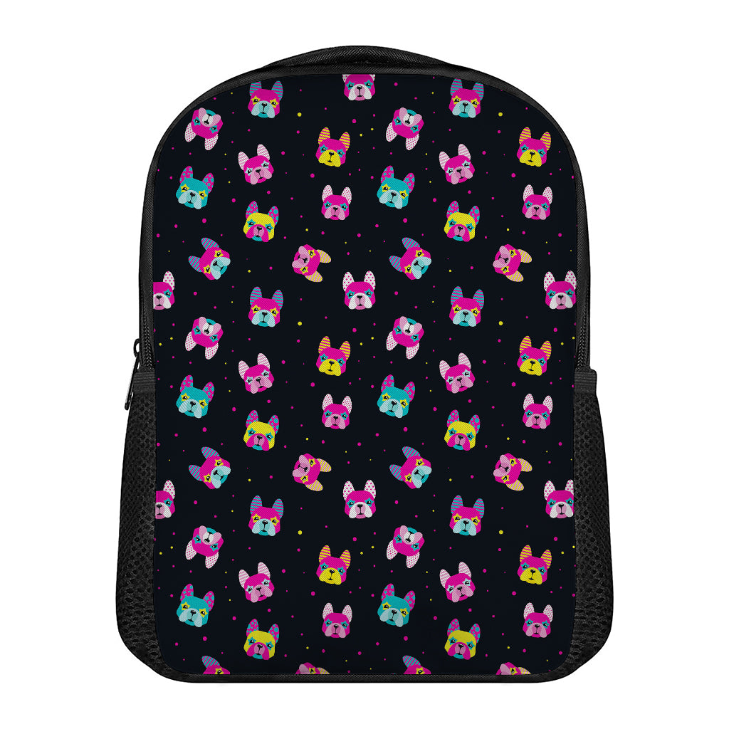 Colorful French Bulldog Print Casual Backpack