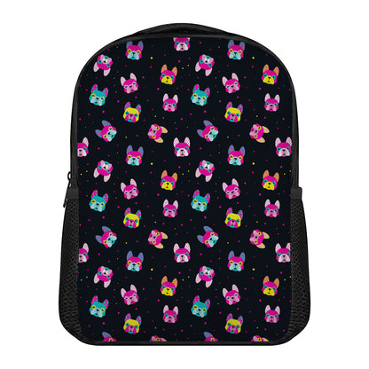 Colorful French Bulldog Print Casual Backpack