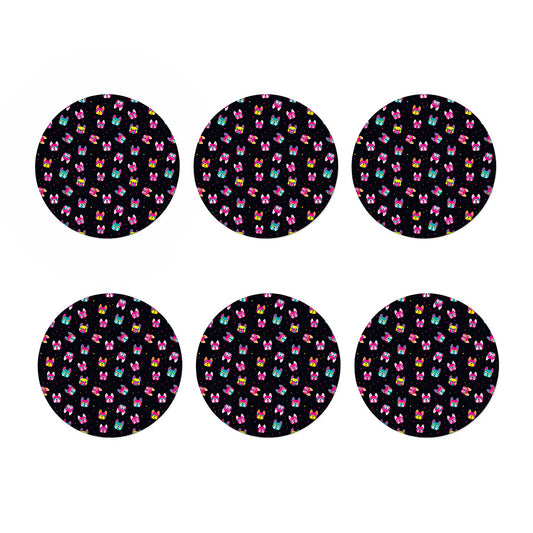 Colorful French Bulldog Print Coaster Set