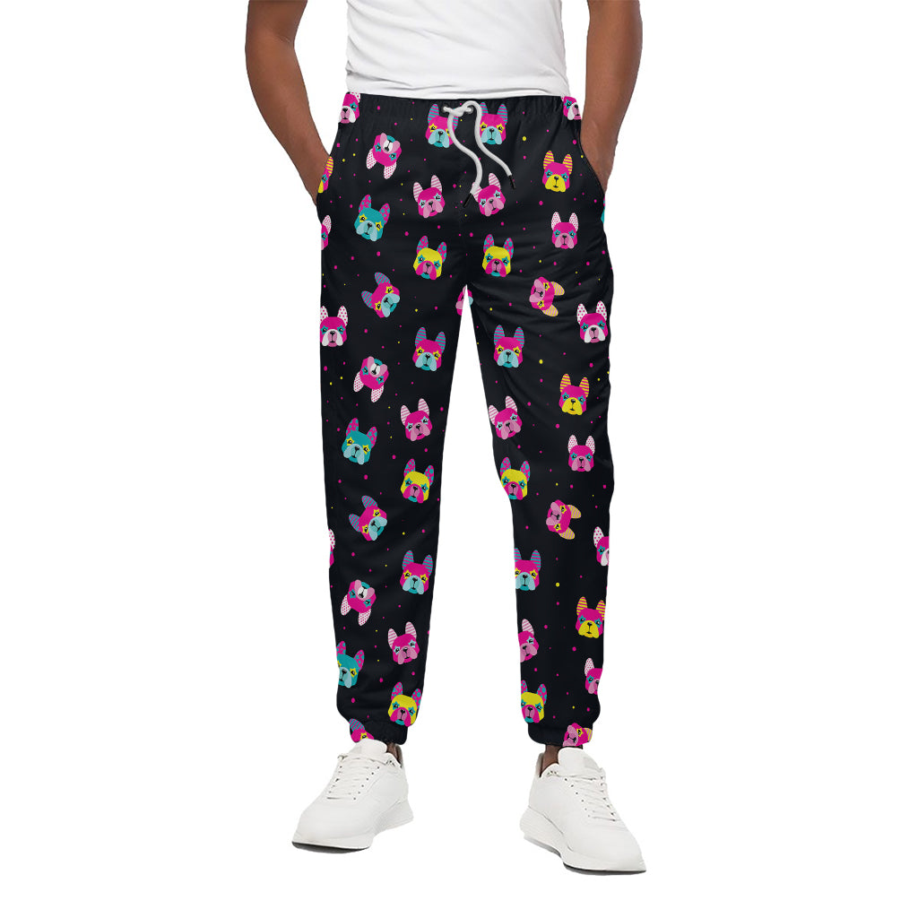 Colorful French Bulldog Print Cotton Pants