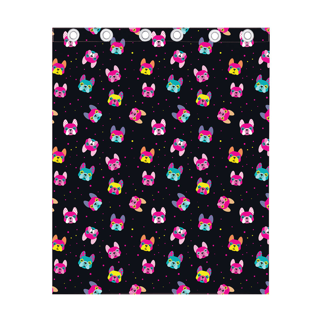 Colorful French Bulldog Print Curtain