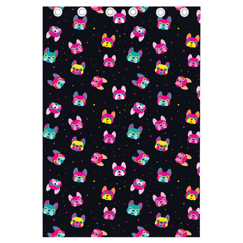 Colorful French Bulldog Print Curtain