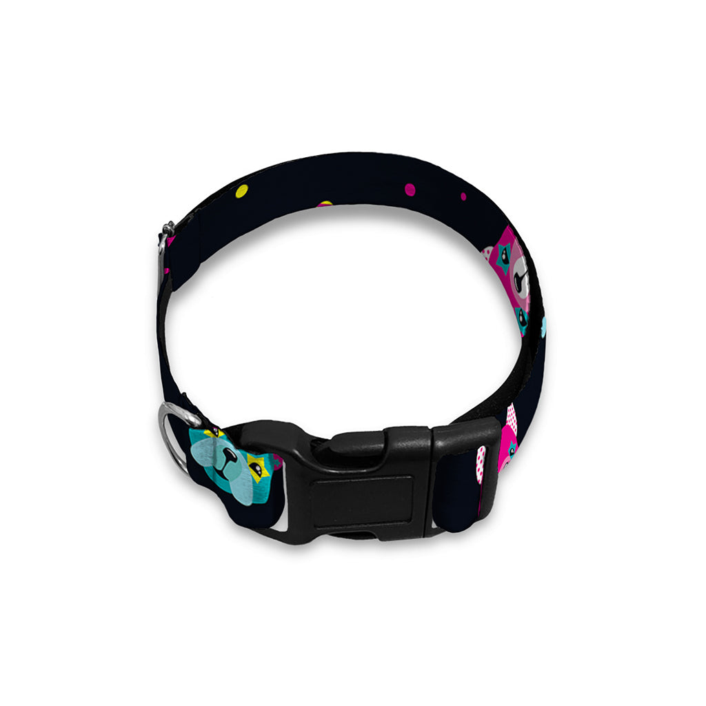 Colorful French Bulldog Print Dog Collar