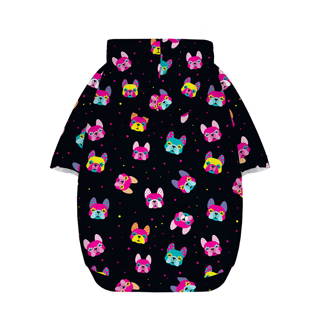 Colorful French Bulldog Print Dog Zip Up Hoodie