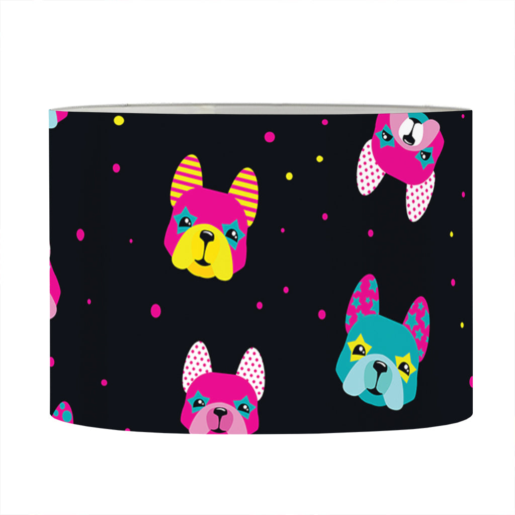 Colorful French Bulldog Print Drum Lamp Shade