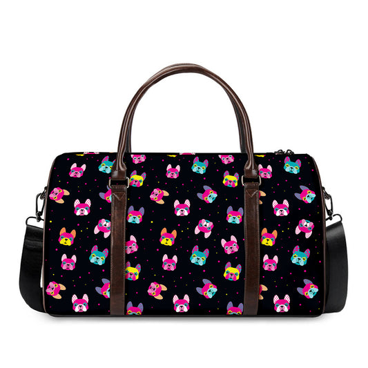 Colorful French Bulldog Print Duffle Bag