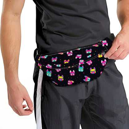 Colorful French Bulldog Print Fanny Pack