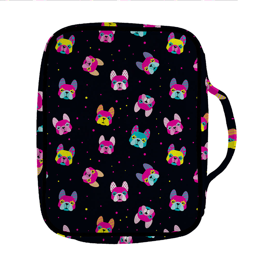 Colorful French Bulldog Print Front Pocket Bible Bag