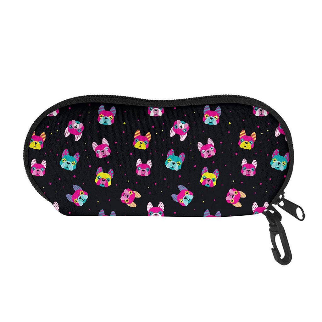 Colorful French Bulldog Print Glasses Case