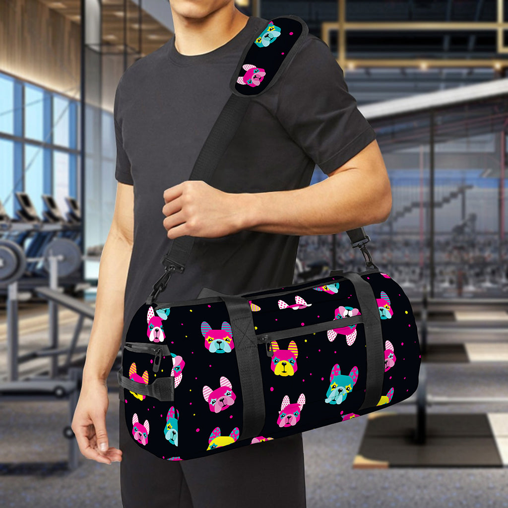 Colorful French Bulldog Print Gym Bag