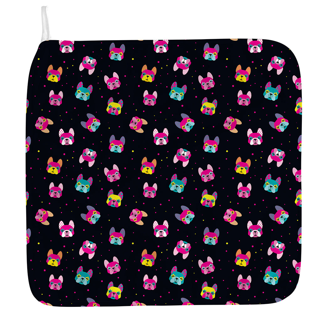 Colorful French Bulldog Print Hand Towel