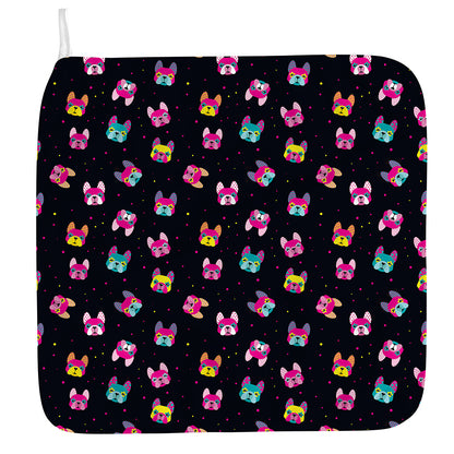 Colorful French Bulldog Print Hand Towel