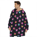 Colorful French Bulldog Print Hoodie Blanket