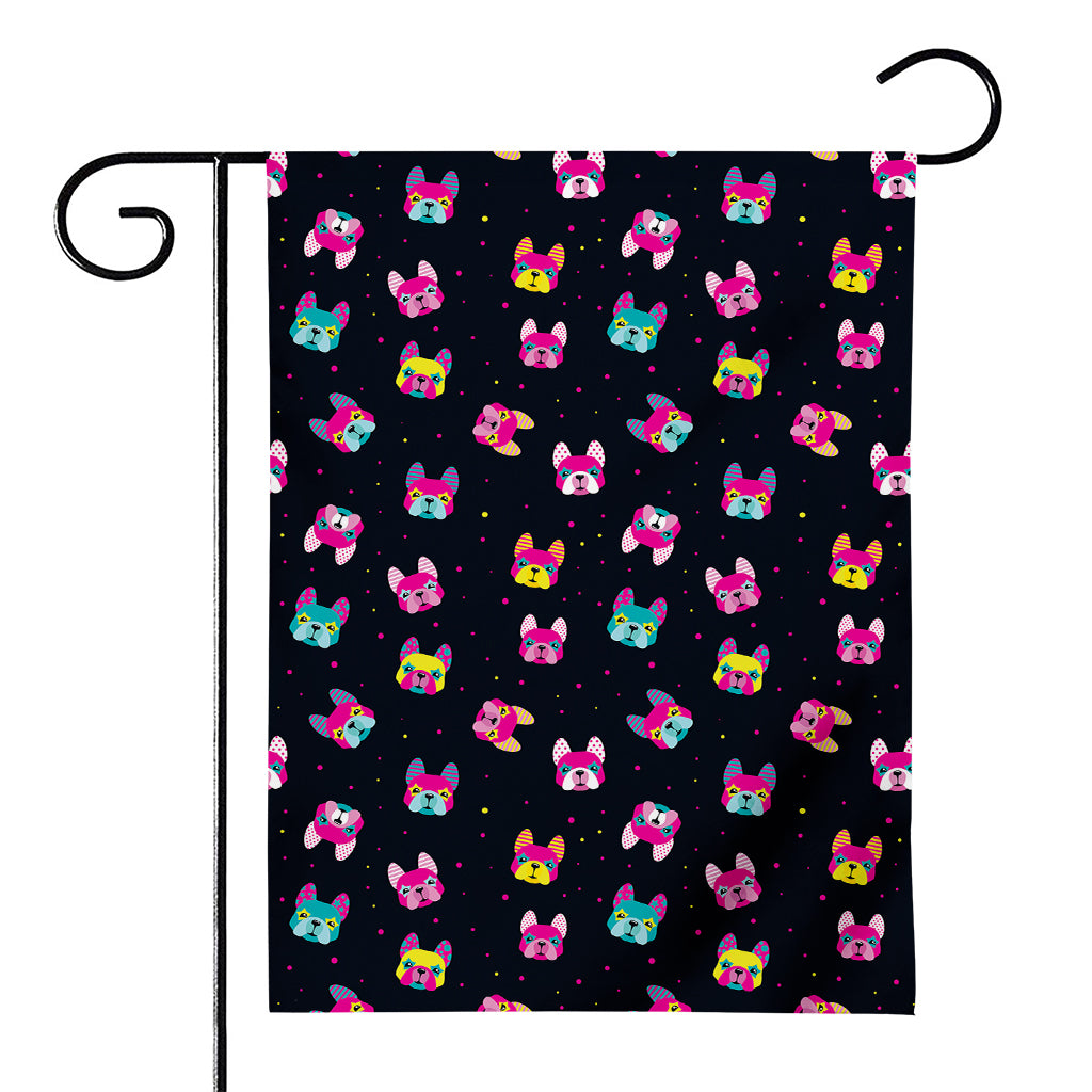 Colorful French Bulldog Print House Flag