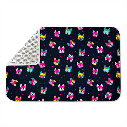 Colorful French Bulldog Print Indoor Door Mat