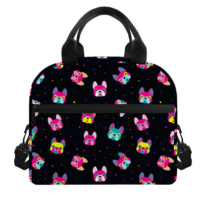 Colorful French Bulldog Print Insulated Lunch Bag