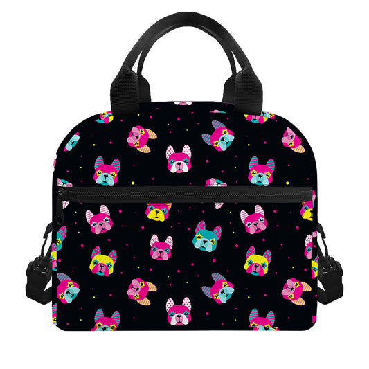 Colorful French Bulldog Print Insulated Lunch Bag