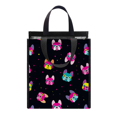 Colorful French Bulldog Print Insulated Lunch Tote