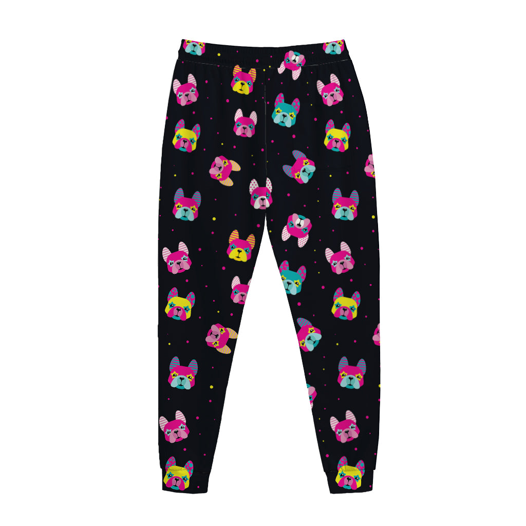 Colorful French Bulldog Print Jogger Pants