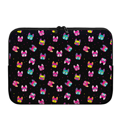 Colorful French Bulldog Print Laptop Sleeve