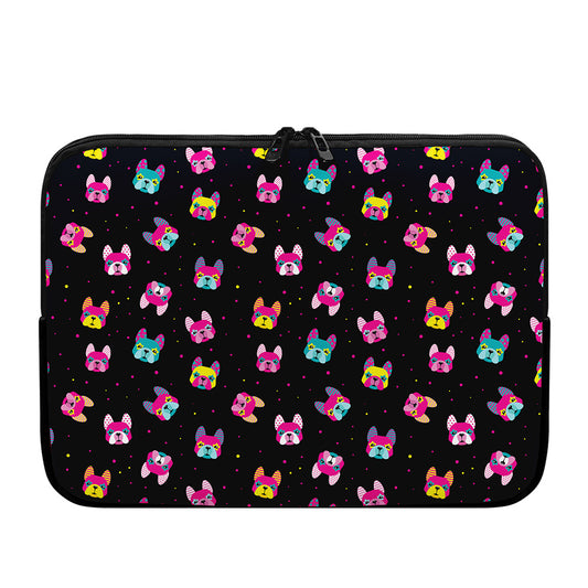 Colorful French Bulldog Print Laptop Sleeve