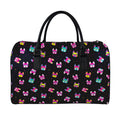 Colorful French Bulldog Print Leather Duffel Bag