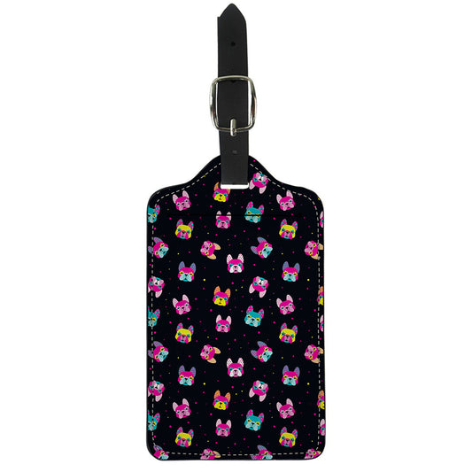 Colorful French Bulldog Print Luggage Tag