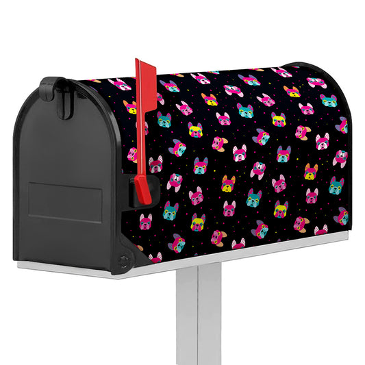 Colorful French Bulldog Print Mailbox Cover