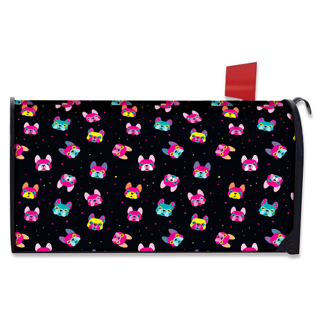 Colorful French Bulldog Print Mailbox Cover