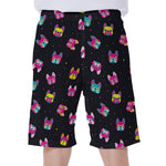 Colorful French Bulldog Print Men's Beach Shorts