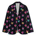Colorful French Bulldog Print Men's Blazer