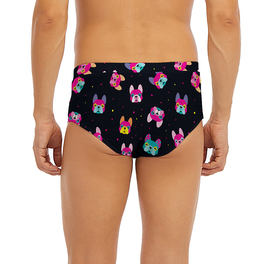 Colorful French Bulldog Print Men's Briefs