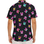 Colorful French Bulldog Print Men's Deep V-Neck Shirt