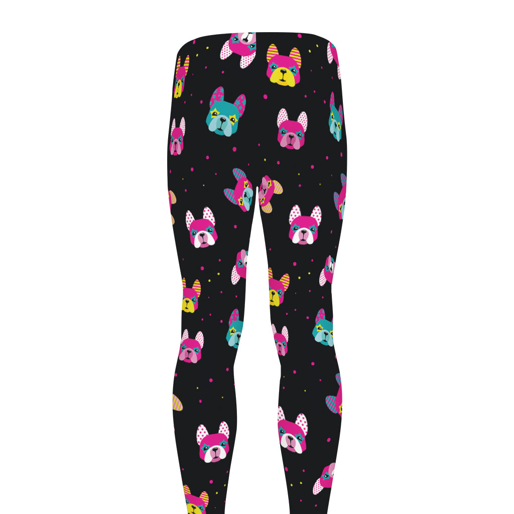 Colorful French Bulldog Print Men's leggings