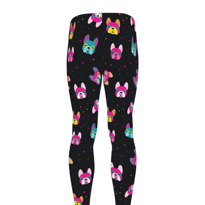 Colorful French Bulldog Print Men's leggings