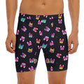Colorful French Bulldog Print Men's Long Boxer Briefs