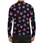 Colorful French Bulldog Print Men's Long Sleeve Rash Guard