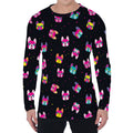 Colorful French Bulldog Print Men's Long Sleeve T-Shirt