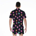 Colorful French Bulldog Print Men's Rompers