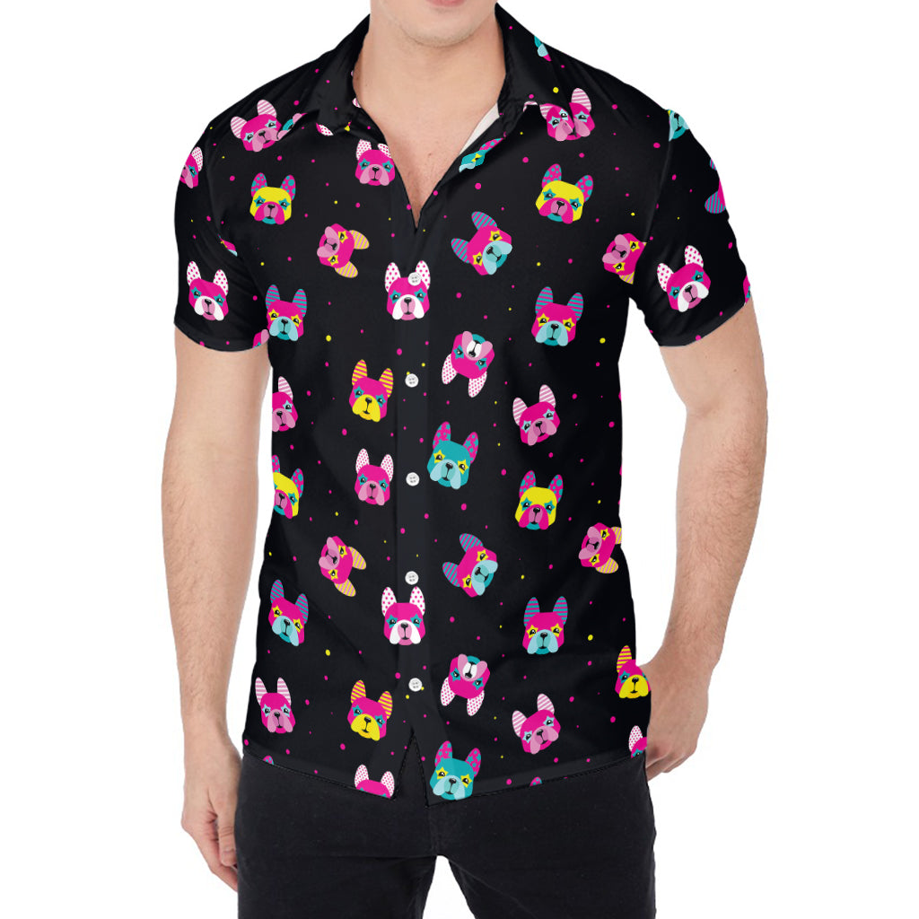 Colorful French Bulldog Print Men's Shirt