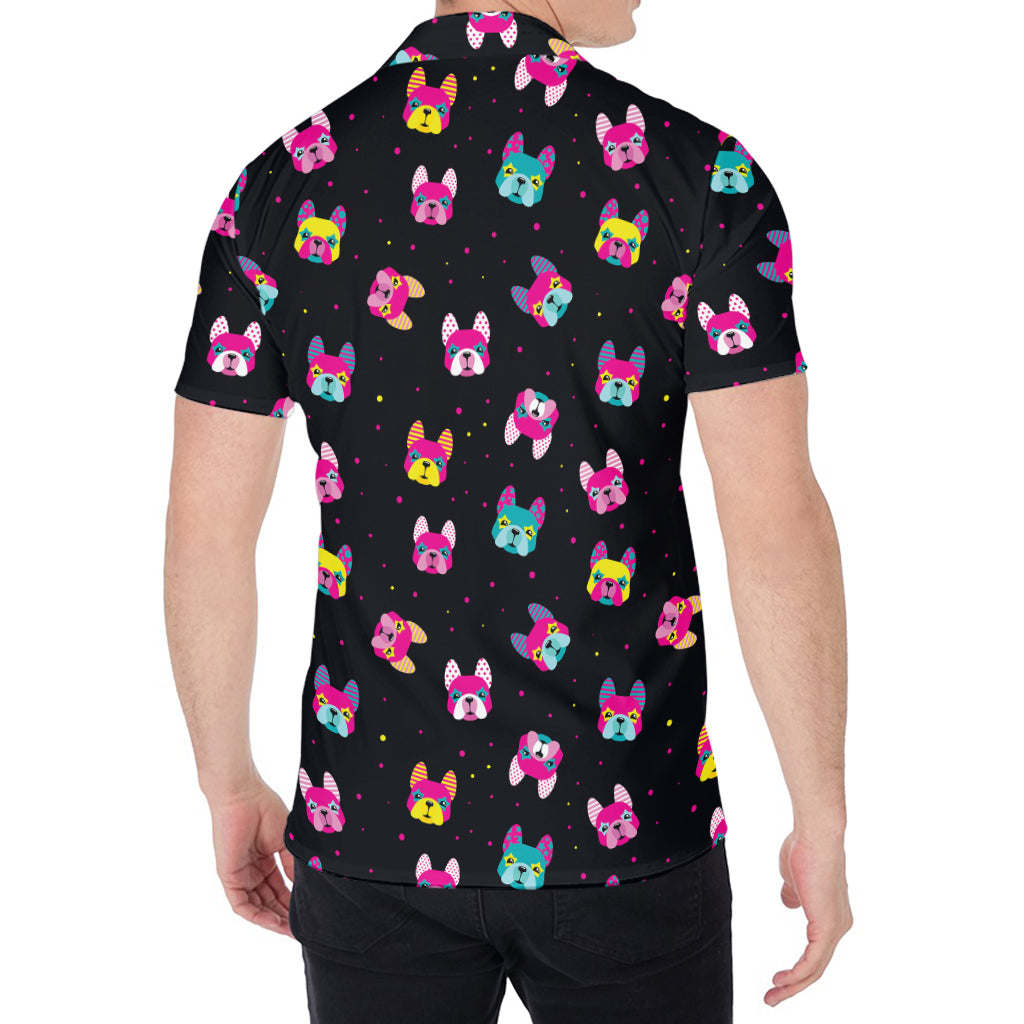 Colorful French Bulldog Print Men's Shirt