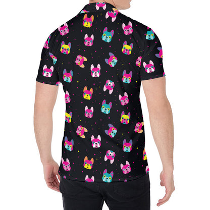 Colorful French Bulldog Print Men's Shirt