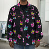 Colorful French Bulldog Print Men's Shirt Jacket