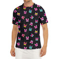 Colorful French Bulldog Print Men's Short Sleeve Rash Guard