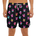 Colorful French Bulldog Print Men's Split Running Shorts