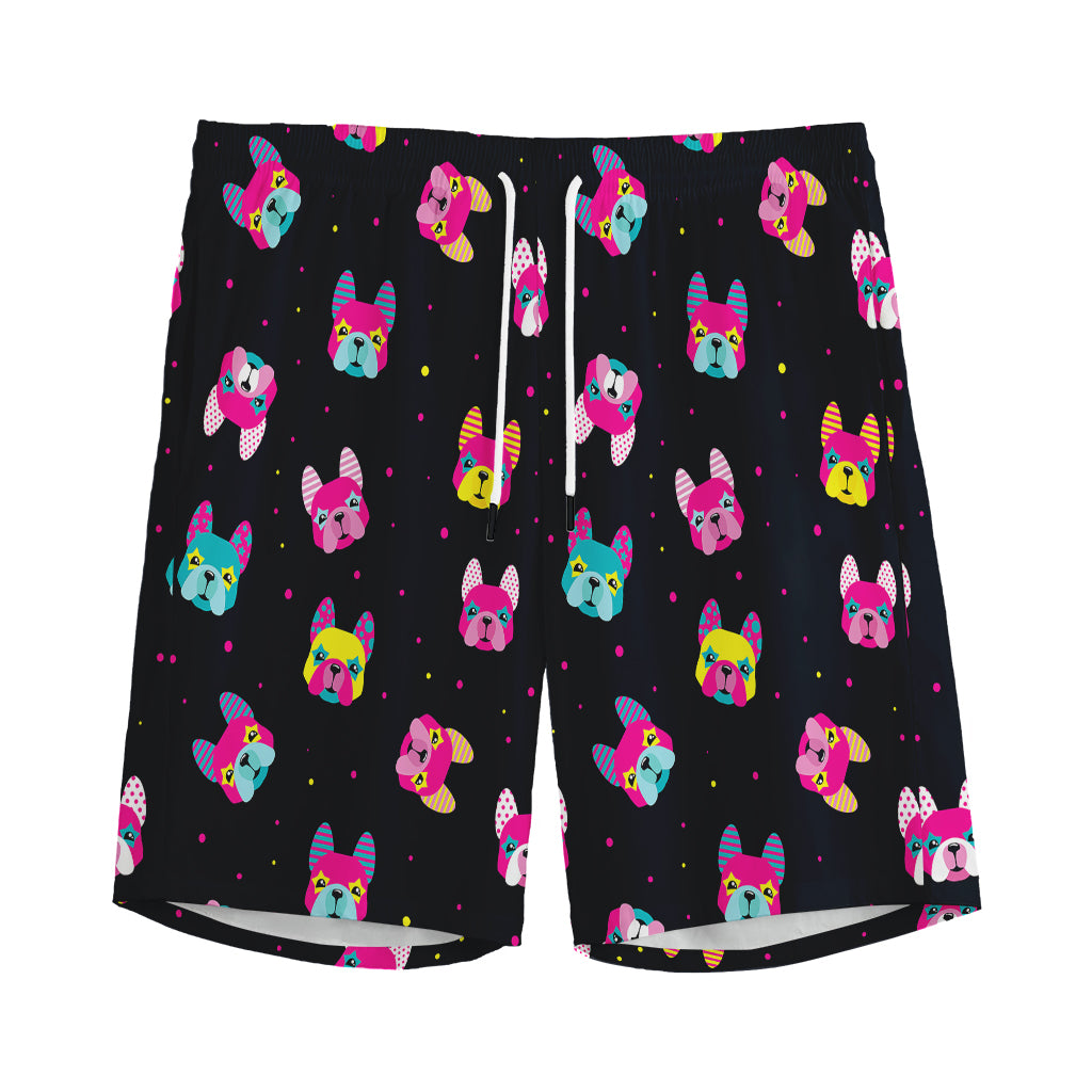 Colorful French Bulldog Print Men's Sports Shorts